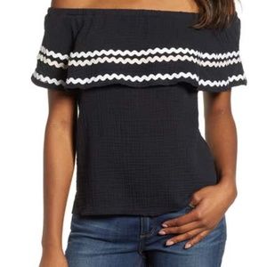 Gibson Black Off the Shoulder Top - XS NWOT